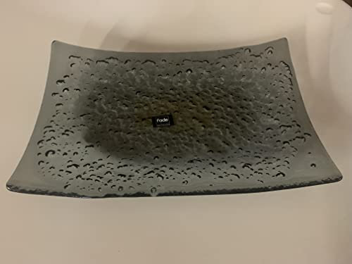 Fade 53506 Maison rugiada piatto rettangolare grigio, dim. 33 x 21 cm, cristallo