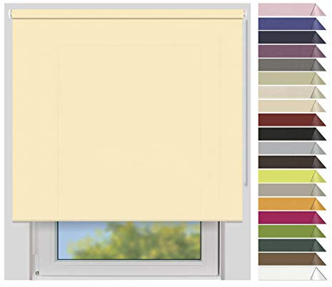 EFIXS Sichtschutzrollo Medium - 25 mm Welle - Breiten: 40-240 cm - Höhen bis 240 cm - Hier: 100 cm x 240 cm (Stoffbreite x Höhe) - vanille (4932) - lichtdurchlässig - Blickdicht