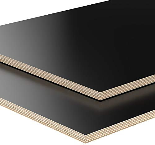 18mm Legno Compensato nero Pannello Multistrato rivestito melamminico tagliato fino a 200cm: 100x10 cm