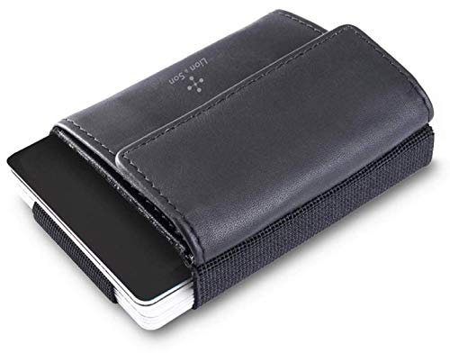 Lion & Son Pocket2 - Mini-Wallet Geldbörse Kompatibel mit AirTag* & RFID-Blockierung* - Kartenetui I bis 14 Kreditkarten Slim Geldbeutel - Kunst-Leder Münzfach Portemonnaie Geldtasche