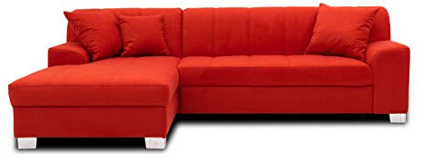 DOMO. collection Ecksofa Capri, Sofa in L-Form mit Schlaffunktion, Couch, Polsterecke, Eckcouch, Schlafsofa 239 x 152 x 75 cm (BxTxH), rot