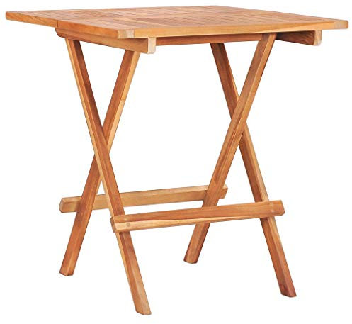 Festnight Klappbarer Bistrotisch Gartentisch Bartisch Stehtisch Drehtisch Partytisch Tisch für Balkon Garten 60 x 60 x 65 cm Teak Massiv