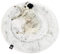 One PETS-TOP® Hundekörbchen Waschbar Fluffy – Hundebett Donut Flauschig mit Abnehmbarem Bezug – Donut Hundebett Rund für Kleine & Große Hunde 115cm Durchmesser Perlgrau