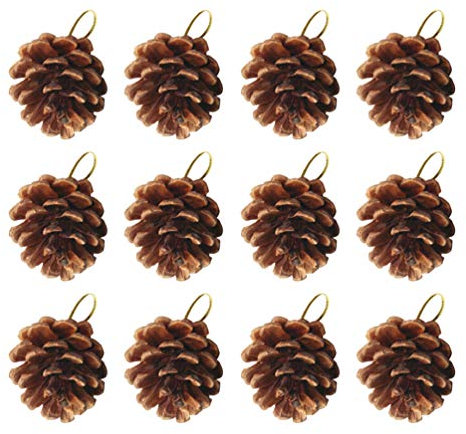 BESPORTBLE 12pcs Tannenzapfen Christbaumschmuck Kiefernzapfen Aufhängen 4 Bis 5cm Weihnachtsschmuck Weihnachtsanhänger Weihnachtsdeko Adventsdeko Herbst Weihnachten Erntedankfest Dekoration
