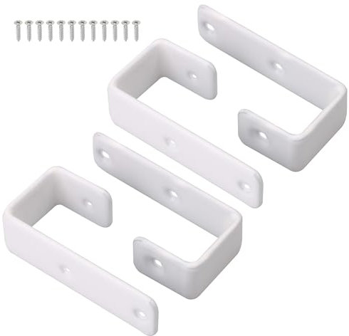 Mxfans 4Pcs White Bunk Bed Ladder Hook Heavy Duty Angled Ladder Hooks Brackets for Bed Decoration