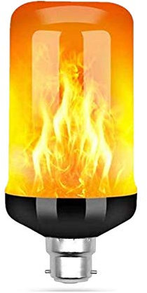 KANKOO Led Flame Effect Fire Light Bulb - Flickering Candle Bulb Bayonet B22, 1 Pack