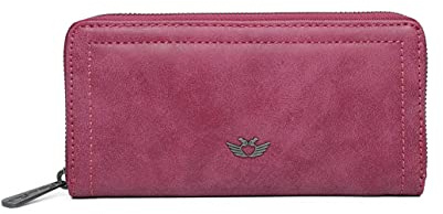Fritzi10 Nicole Vintage Geldbörse Kunstleder Damen Portemonnaie Handtasche Festival City vegan Vintage-Waschung 9,5 x 19,5 x 2,5 cm, Schwarz – Rosa – Braun – Grün – Grau – Pink – Blau