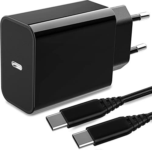 25W Chargeur Secteur pour Samsung Galaxy A55 5G/A25 A26 A36 5G/A35 5G/A05S/A15 5G/A53 5G/A34 5G/A33 A52 A72 A71 S21,Tablette/Tab S7 S8 S9 iPhone 15 16 Pro Max Charge Rapide USB C Prise Adapteur Cable