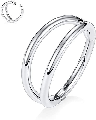 OUFER Body Piercing Helix Earrings 16G Cartilage Conch Piercing Helix Earring Hoop Hinged Segment Ring 316L Surgical Steel Septum Nose Ring Tragus Daith Earrings Piercing Jewellery