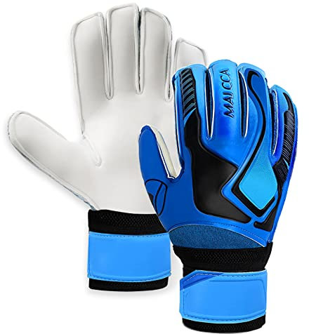 Herbst Torwarthandschuhe Für Erwach, Haltbare Fußball Spielerhandschuhe Torwarthandschuhe Herren Fingersave Catch and Keep Torwarthandschuhe für FußBall Campus Spiel Torwarthandschuhe Größe 9 (Blau)