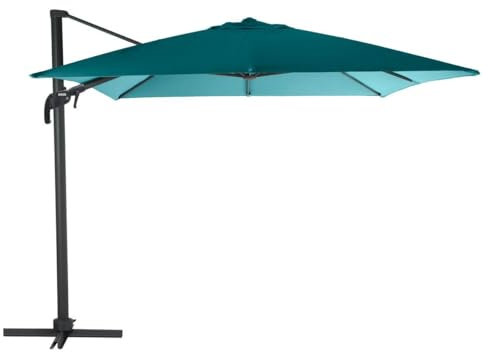 Hespéride - Parasol déporté rectangulaire inclinable Éléa Bleu canard