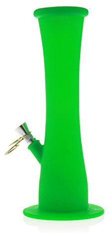 Acrylic Water Bong with Smoker Bong Percolator, 14.5 mm Silicone Hookah Bong Bowl 23 cm Water Bong with Soft, Safe Foldable Hookahs Bongs by (Green Bong-1) (Green Bong-1)