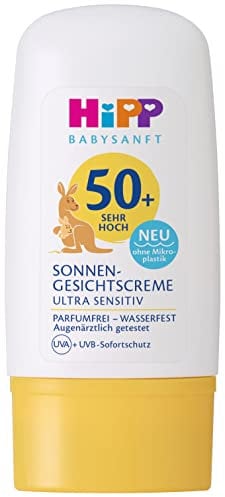 HiPP Babysanft Sonne Sonnen Gesichtscreme LSF50+, 8er Pack (8 x 30ml)