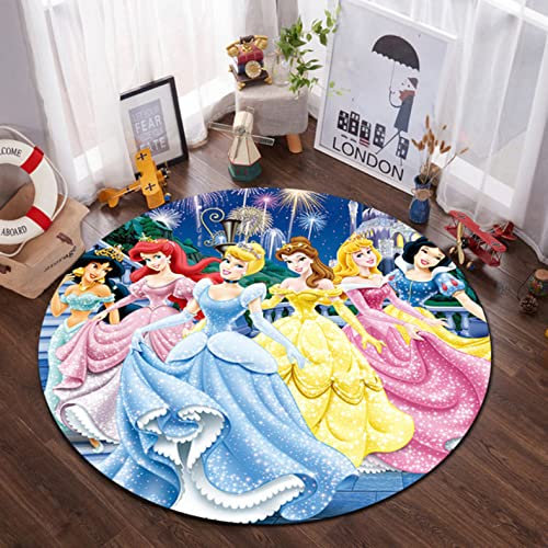 Prinzessin Baby-Spielmatte, Runder Teppich, Mädchen, Zimmerdekoration, Bereichsteppich, Nachttisch, Stuhlmatte, Teppiche, Wohnzimmer 200cm