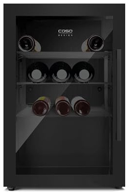 CASO Design Indoor & Outdoor Drinks Cooler Refrigerator, Black, Left Door