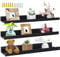 Giftgarden 60cm Lang Wandregal Schwarz, Schweberegal Bilderleiste für Wohnzimmer, Küche, Kinderzimmer, Schlafzimmer oder Büro, 3 Stück mit Verschiedenen Größen