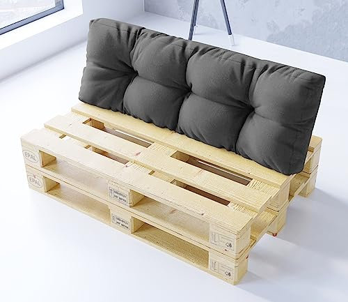 King Matratzen Palettenkissen Set für Europaletten - Premium Wasserdicht sitzkissen rückenkissen Indoor und Outdor 120x80 120x40 60x40 2 Farben (120 x 40 x 15 cm GRAU (13))