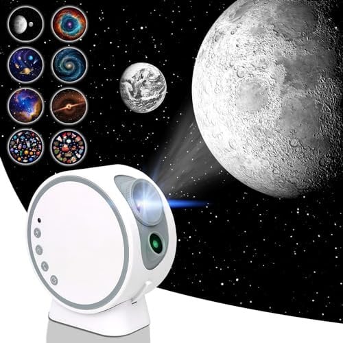 MERTTURM Sternenhimmel Projektor, Planetariums Projektor Lampe Sternenhimmel für Schlafzimmer Kinder Erwachsene Decke, 8 HD-Filmscheiben und Nachtlichtprojektor mit Einstellbarer Fokuslinser