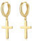 Jenosy Ohrringe Damen Kreuz Ohrringe Hängend Zarte Kreuz Ohrringe Gold Modische Creolen mit Kreuz Anhänger Hypoallergene Ohrringe Vergoldet Damen Modeschmuck für Frauen und Mädchen