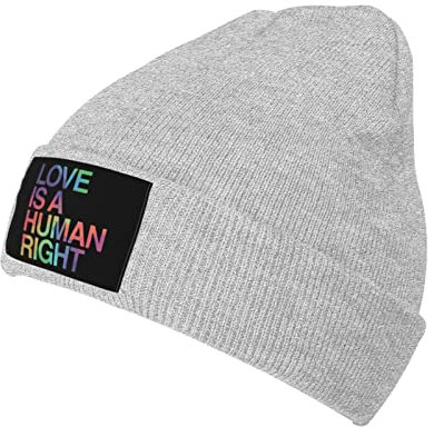 874 Beanie Mütze Liebe Ist Menschenrecht LGBT Gay Prides Wintermütze Bequeme Cuffed Hats Weich Beanie Hat Für Running Skifahren Wandern