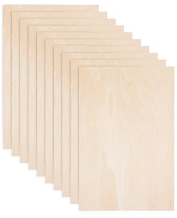 10 Stück Bastelholz Holzplatte, Holzplatten zum Basteln Sperrholz,300x 200x 2mm Holz Platten,Lindenholz Zum Schnitzen für DIY Holzarbeiten,Handwerk, Gemälde, Modellbau