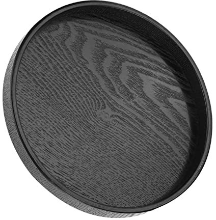 Solid Wood Round Tray for Serving Tea Coffee Snack Food, Modern and Elegant, Raised Edges for Easy Holding, Easy to, Ideal for Home, Restaurant, Cafes (30cm)