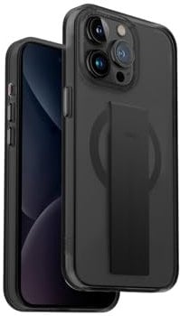 UNIQ Heldro Mag Handyhülle kompatibel mit iPhone 15 Pro, MagClick Magnetic Charging kompatibel (Schwarz)
