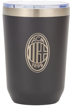 AC Milan Tazza Termica per Caffè, Latte e Tè, 0.38L, Nero, Prodotto ufficiale
