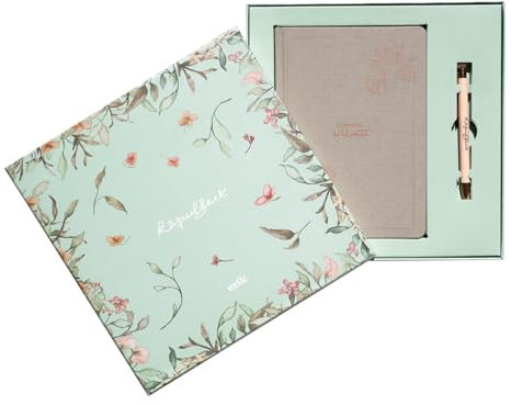 Grupo Erik Premium Set Notizbuch mit Stift Raquel Beck Notizbuch A5 Dotted - Notizbuch Klein - Reisetagebuch zum selberschreiben - Bullet Journal Dotted A5 Tagebuch Mädchen und Jungen Türkis