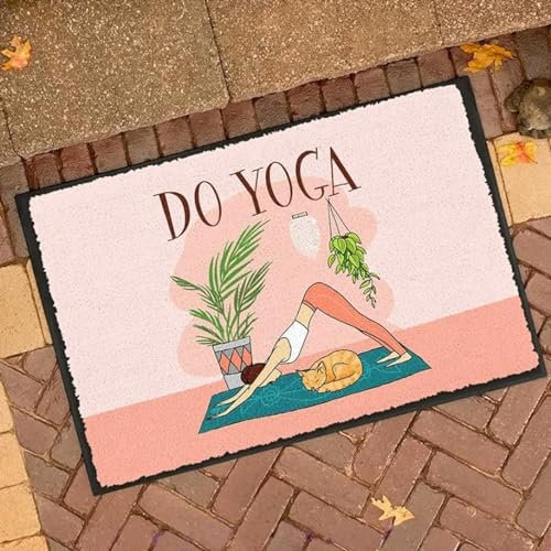HDBMHDBM Funny Doormat Indoor Yoga Yoga Gift for Yoga Lovers Welcome Door Mat Home Decor