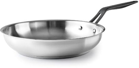 LACOR - 47320 - Origin Bratpfanne, Edelstahl 18/10, Boden des Sandwich-Wärmediffusors, Griff aus PVD-beschichtetem Edelstahl, induktionsgeeignet, spülmaschinenfest, backofenfest, Ø20cm | Aus lebensmittelechtem Edelstahl gefertigt; hohe Korrosionsbeständigkeit und Haltbarkeit im täglichen Gebrauch