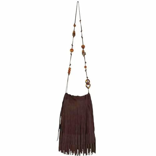 Anopo Fringe Crossbody Bag for Women Brown Faux Suede Hobo Bag Vegan Leather Shoulder Bag