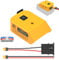 Multi-Functional USB Charger Adapter Compatible with Dewalt 20V Battery, Fast Charging, Low-Voltage Protection Adapter with 3 USB Ports and 1 XT60 Port, with 2 Wires for DIY(Black)