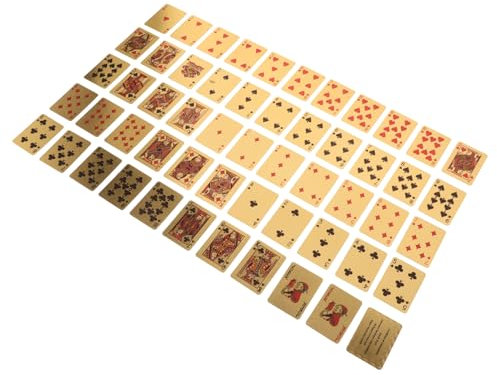 TOYANDONA 1 Deck Goldene Spielkarte Wasserfeste Pokerkarten Kleine Plastik-Pokerkarten Requisiten Brettspiel Unterhaltsames Poker Familientreffen Poker-Requisite Golden