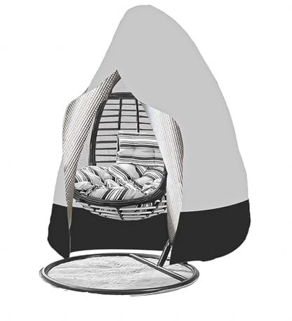 YSMSMZJK Housse Oeuf Suspendu Extérieur avec Fermeture éclair Housse De Fauteuil Oeuf sur Pied Housse De Fauteuil Suspendu,Gray-190x115cm