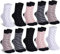 Mowenti socken damen 39-42 sportsocken strümpfe socks Damensocken bunte schwarz Streifen Punkte baumwollsocken 10 Paar 1x Weiß 2x Pink 2x Schwarz