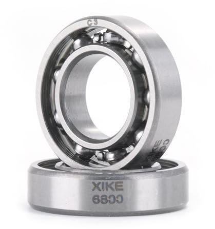 XiKe 2 Pcs 6800 C3 Kugellager 10x19x5mm Offen und Chromstahl, Passend für DIY, Auto, Motorräder, ATV, Getriebe, Motor, CNC, Industrie, Landwirtschaft, Technik, Gartenmaschinen.