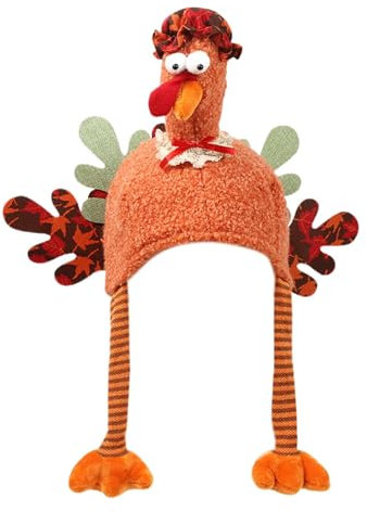 Türkei-Hut-Kopfbedeckung, Weihnachts-Truthahn-Hut | Feiertage, Partys, Dekoration, Türkei, Bein, Hut | Türkei-Kostüm, Thanksgiving-Dekoration für Männer, Frauen, Erwachsene, Urlaubsdekoration
