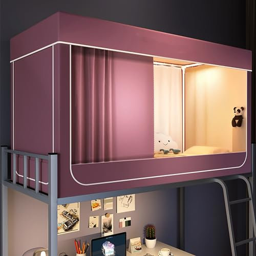 Tenda a baldacchino rosa per letto a castello, portatile, da sogno, per bambini e adulti, per ridurre la luce interna (190,5 x 31 x 35 cm (lunghezza x larghezza x altezza)