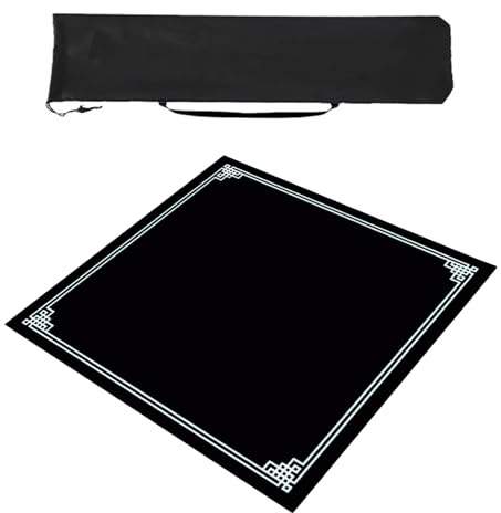 ZNQNDSR Mahjong-Matte mit Aufbewahrungstasche, rutschfeste, verschleißfeste Kristallsamt-Tischmatte, geeignet für Mahjong-Poker (Style 5, 70x70cm)