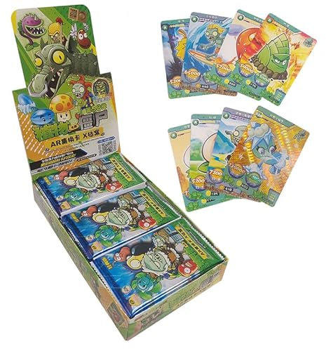 Plant Zombies Cartas Anime, 240 PCS Plant Zombies Cartas Coleccionables Anime Tarjetas Cards Booster Box Trading Card Pack Cartas Juego Cartas Card Game Sets Regalo Juegos para Interior y Exterior