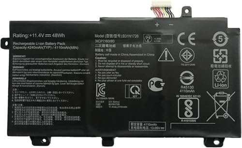 11.4V 48Wh 4240mAh B31N1726 Laptop Battery Compatible with Asus FX80GE8750-1, FX504GE, FX80, TUF Gaming FX505