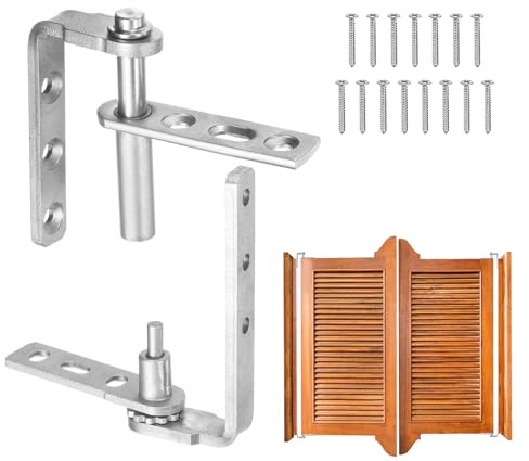 sourcing map 1 Set Heavy Duty Saloon Door Hinges, Self-Return Cafe Door Hinge 304 Stainless Steel Swinging Doors Hardware for 16mm Thick Doors, MIN, 11lbs Load Bearing