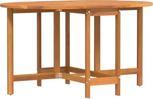 Myheimly Klappbarer Gartentisch Schmetterling Gartenmöbel Klapptisch Esstisch klappbar Akazienholz 110x60x72 cm aus massivem Akazienholz oval