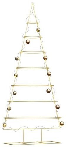 vidaXL Metall Weihnachtsbaum Gold 209 cm Pulverbeschichteter Stahl