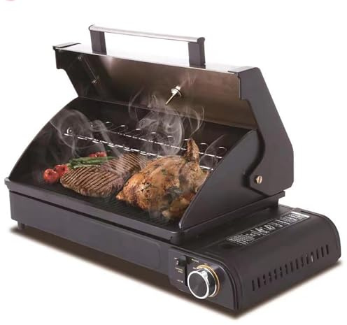 Tragbarer BBQ Grill für Camping und Picknick, Multi Gas Outdoor Grill für 3-6 Personen, Kompakter Grillkocher für Outdoor Kochen und Partys