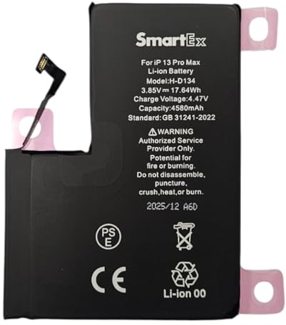 Smartex® Black Label Akku Batterie Self-diagnosable kompatibel mit iPhone 13 Pro Max - No Pop Up - Hohe Kapazität 4620 mAh
