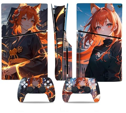 Sans Résidus Pour PS5 Slim Skin Disc Edition & Digital Console Et Manette Vinyl Cover Skins Wraps Scratch Resistant, Compatible Avec Pour 92567 Autocollant Protection Premium Peau(Digital Edition)