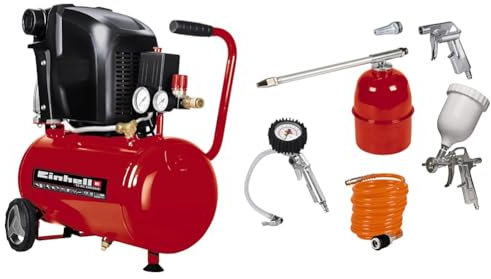 Einhell Kompressor TE-AC 230/24/8 + Druckluft Set, 5-teilig passend für Kompressoren