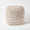 Homescapes Sitzwürfel Sierra 40x40 cm, Pouf mit Ethno-Muster handgefertigt in Natur & Weiß, Fußhocker aus Jute & Baumwolle mit Sitzsack-Füllung